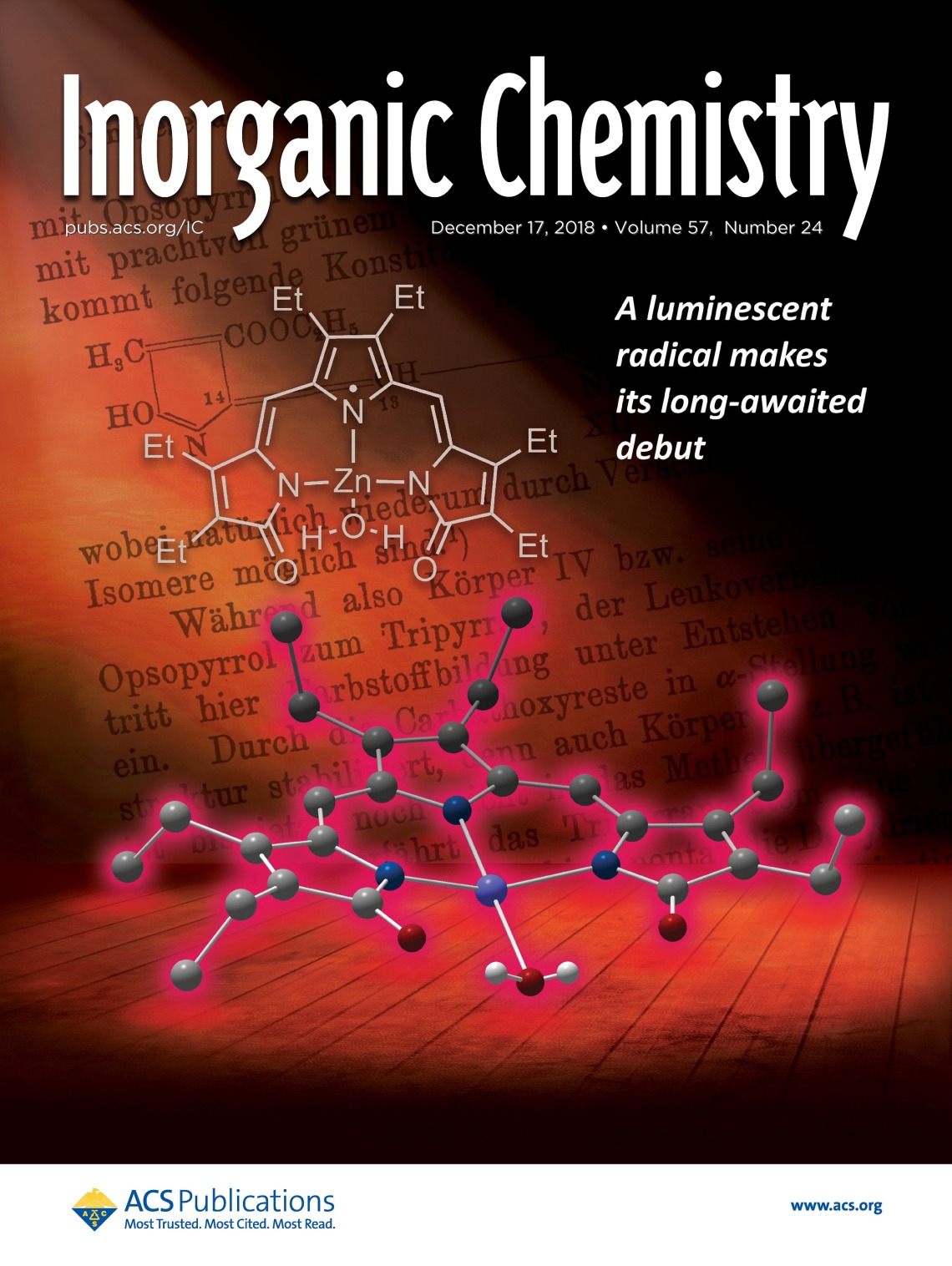 Cover art for Inorganic Chemistry, December 2018
